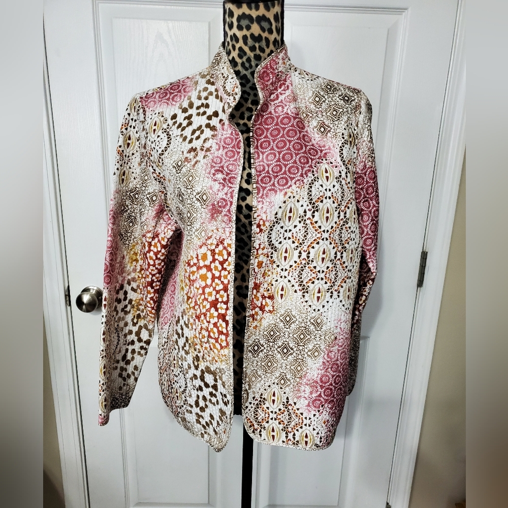 Alfred Dunner Quilted Medallion Blazer